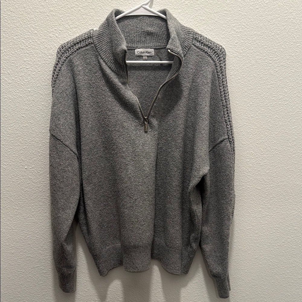 Calvin Klein Half-Zip Sweater - Grey, L